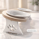 Comedouro Duplo Porcelana Luxo Para Cachorros e Gatos