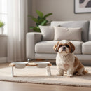 Comedouro Duplo Porcelana Luxo Para Cachorros e Gatos
