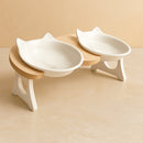 Comedouro Duplo Porcelana Luxo Para Cachorros e Gatos