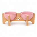 Comedouro Duplo Luxo Porcelana Premium