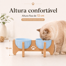 Comedouro Duplo Luxo Porcelana Premium