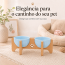 Comedouro Duplo Luxo Porcelana Premium