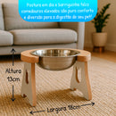 Comedouro Elevado Premium para Gatos com Tigela Inox Design Ergonômico e Sofisticado