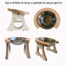 Comedouro Elevado Premium para Gatos com Tigela Inox Design Ergonômico e Sofisticado