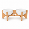 Comedouro Duplo Luxo Porcelana Premium