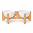 Comedouro Duplo Luxo Porcelana Premium
